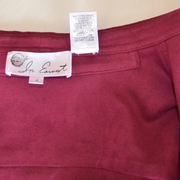 In Earnest by Byron Lars Long Sleeve Vegan Suede Button Down - Picture 7 of 10